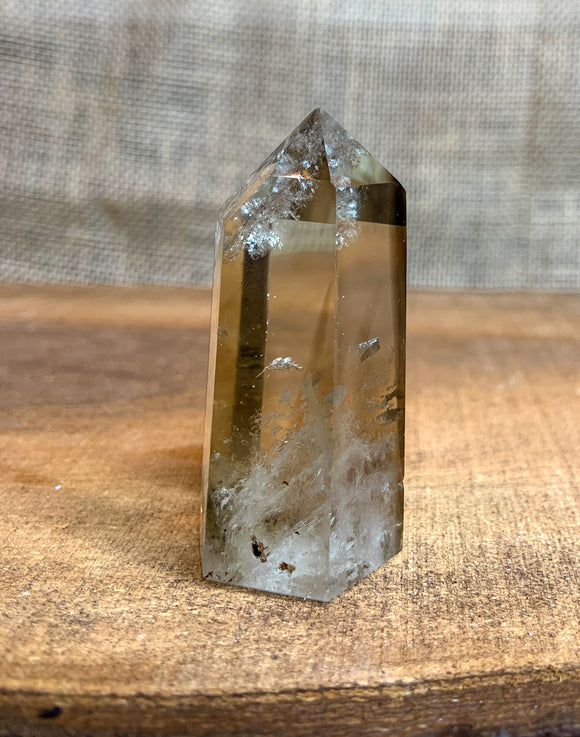 Citrine Polished Natural Point with Smoky Phantom