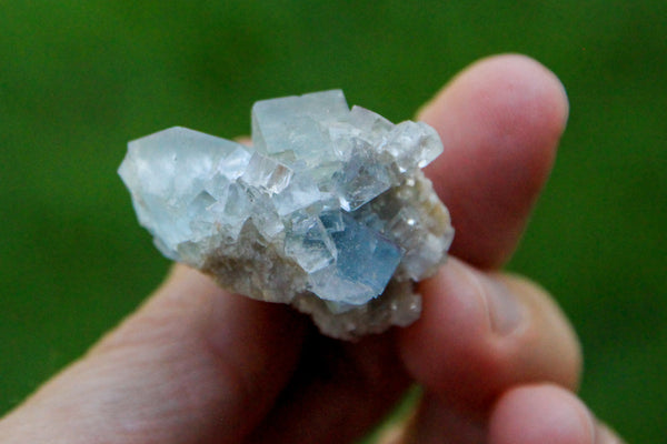 Blue Fluorite Cluster in the shade