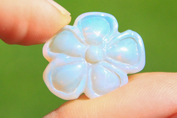 Precious Opal Carved Flower Front Sunlight